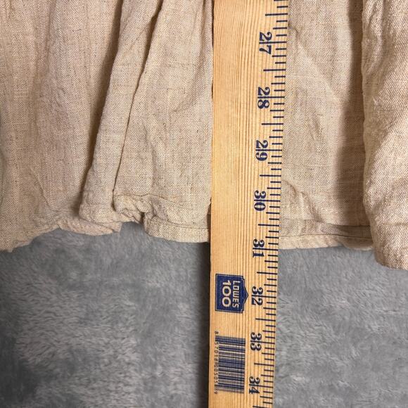 Easel Mini Linen Blend Halter Dress Womens M Boho Embroidered Cottagecore Flowy - Picture 8 of 9